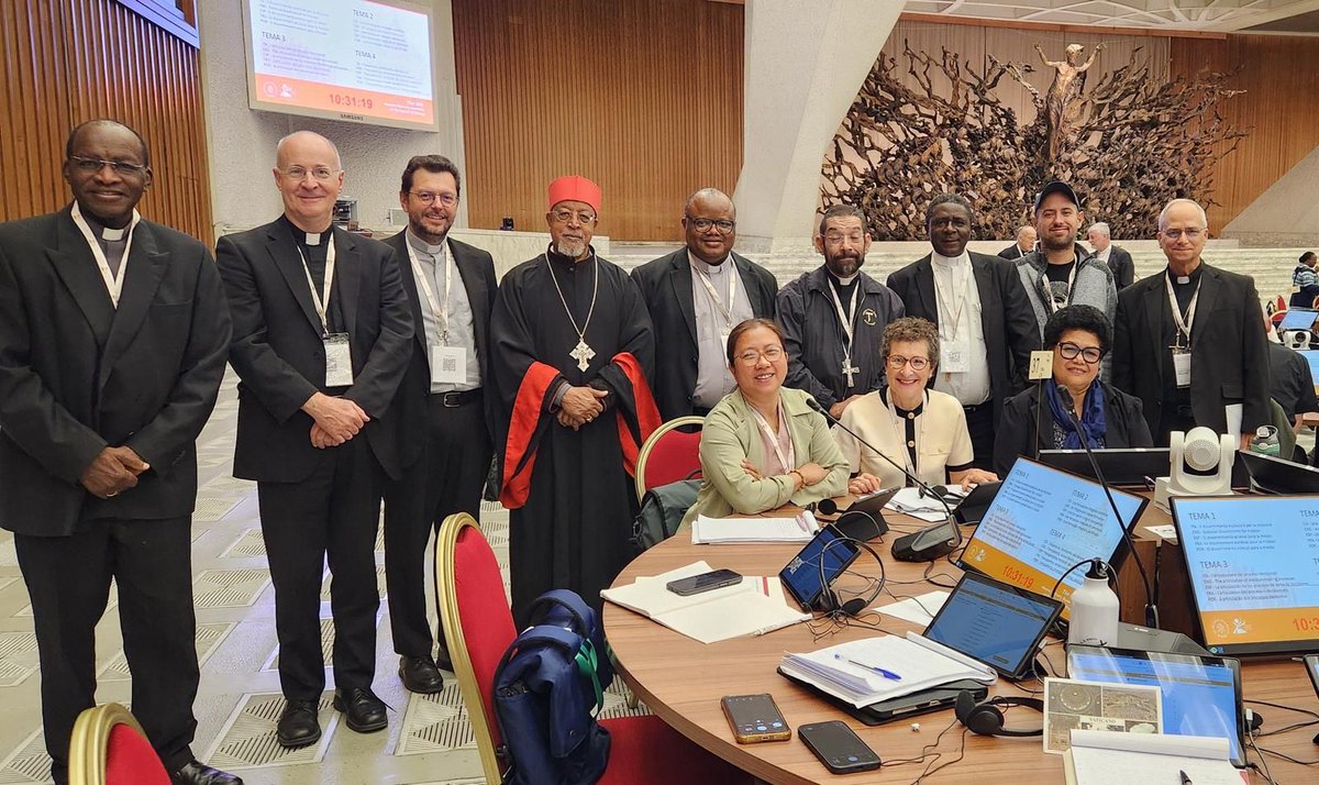 Our Synod table from last year, including on the far right, the modest, reserved, and highly intelligent man now known as Pope Leo XIV.