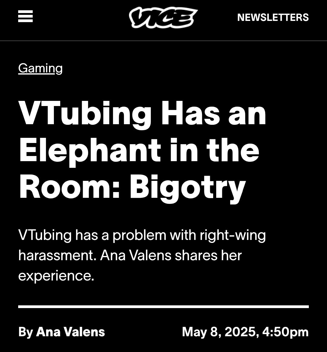 GiveMeBanHammer's tweet image. VICE is now doing what they did to Anime/Manga.

Ana Valens really cannot let go being rejected that one time huh? Apparently public word online talks about a rejected VAllure application.

Passing the rejection as “bigotry”?

This is very personal it seems then.