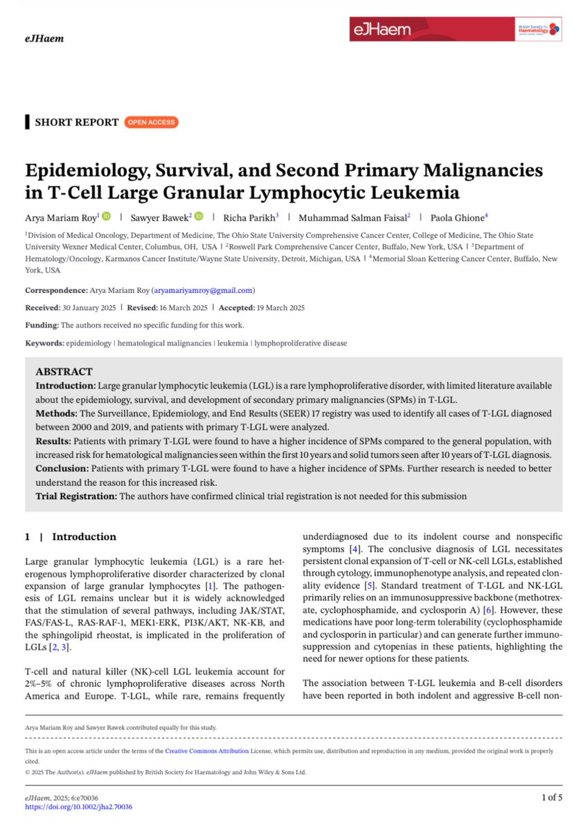 Sawyer Bawek, DO (@sawyer_bawek) on Twitter photo Excited to share our recent publication published in <a href="/e_JHaem/">eJHaem Journal</a>!
Link: onlinelibrary.wiley.com/doi/10.1002/jh…
<a href="/ccfhemonc/">CCF Hematology Oncology Fellows</a> <a href="/RoswellPark/">Roswell Park</a> <a href="/RoswellHemOnc/">Roswell Park Hematology/Oncology Fellowship</a> <a href="/OSUCCC_James/">The James</a> <a href="/MSKCancerCenter/">Memorial Sloan Kettering Cancer Center</a>
#MedTwitter #MedOnc #Blood <a href="/HemOncFellows/">Hem-Onc Fellows Network</a> Excited to share our recent publication published in <a href="/e_JHaem/">eJHaem Journal</a>!
Link: onlinelibrary.wiley.com/doi/10.1002/jh…
<a href="/ccfhemonc/">CCF Hematology Oncology Fellows</a> <a href="/RoswellPark/">Roswell Park</a> <a href="/RoswellHemOnc/">Roswell Park Hematology/Oncology Fellowship</a> <a href="/OSUCCC_James/">The James</a> <a href="/MSKCancerCenter/">Memorial Sloan Kettering Cancer Center</a>
#MedTwitter #MedOnc #Blood <a href="/HemOncFellows/">Hem-Onc Fellows Network</a>