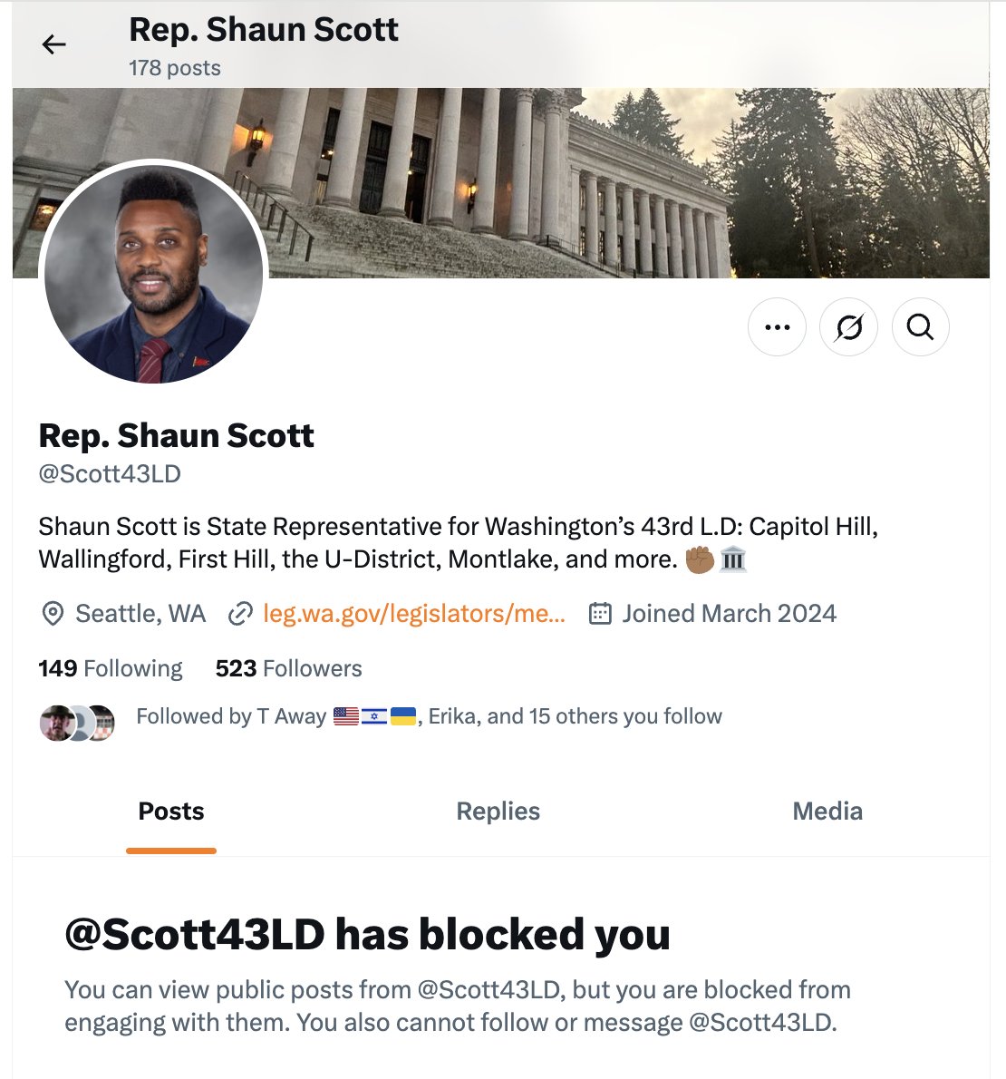 choeshow's tweet image. I'm also blocked by WA Rep. Shaun Scott(@Scott43LD.)  I tweaked this cop-hater way too many times. 😂
Seattle could have had a common sense candidate like @weheartfounder. But voters went with the Marxist sympathizer who is turning into a snowflake.