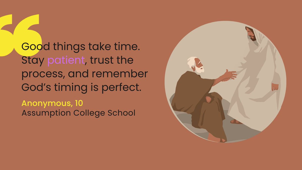 As we celebrate Catholic Education Week during this Jubilee Year, let us remember the Fruits of the Holy Spirit as a promise from our Savior to guide us in our lives! What words of wisdom do our @assumptionlions have to say? #CatholicEducationWeek #PilgrimsofHope