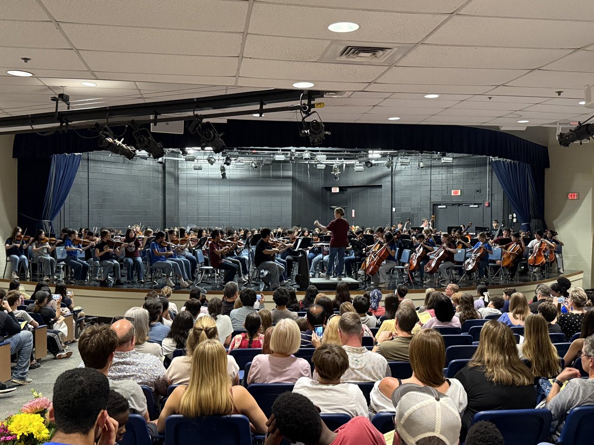 The kids have warmed up, the concert program is filled with hot numbers, and our 8th grade orchestra is on fire in their last middle school concert!!!   (So many A/C malfunction puns…)….it’s hot in the theater tonight, but these kids “cooked” anyway!!!  Bravo!!