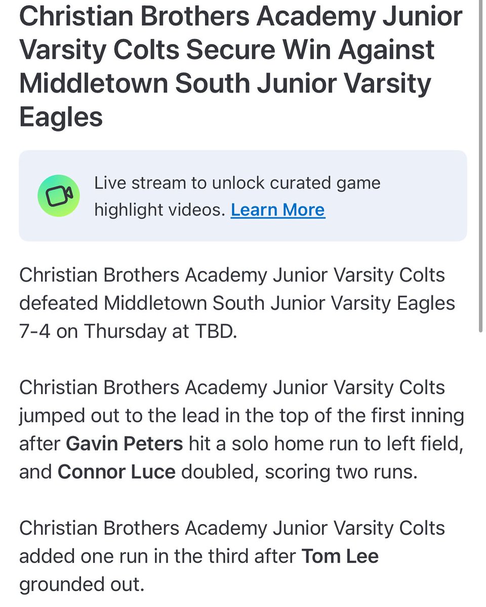 GavinDPeters28's tweet image. 5-8-25 Middletown South. BACK TO BACK HOMERUN DAYS! Had one homer today and team came out with the win.