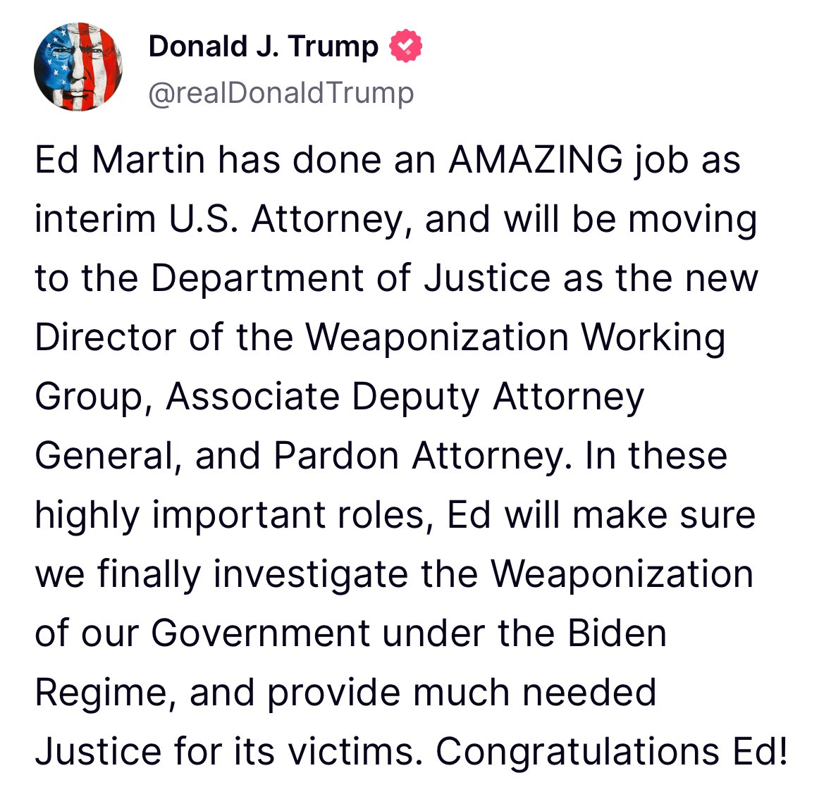 Congratulations, <a href="/EagleEdMartin/">Eagle Ed Martin</a>!