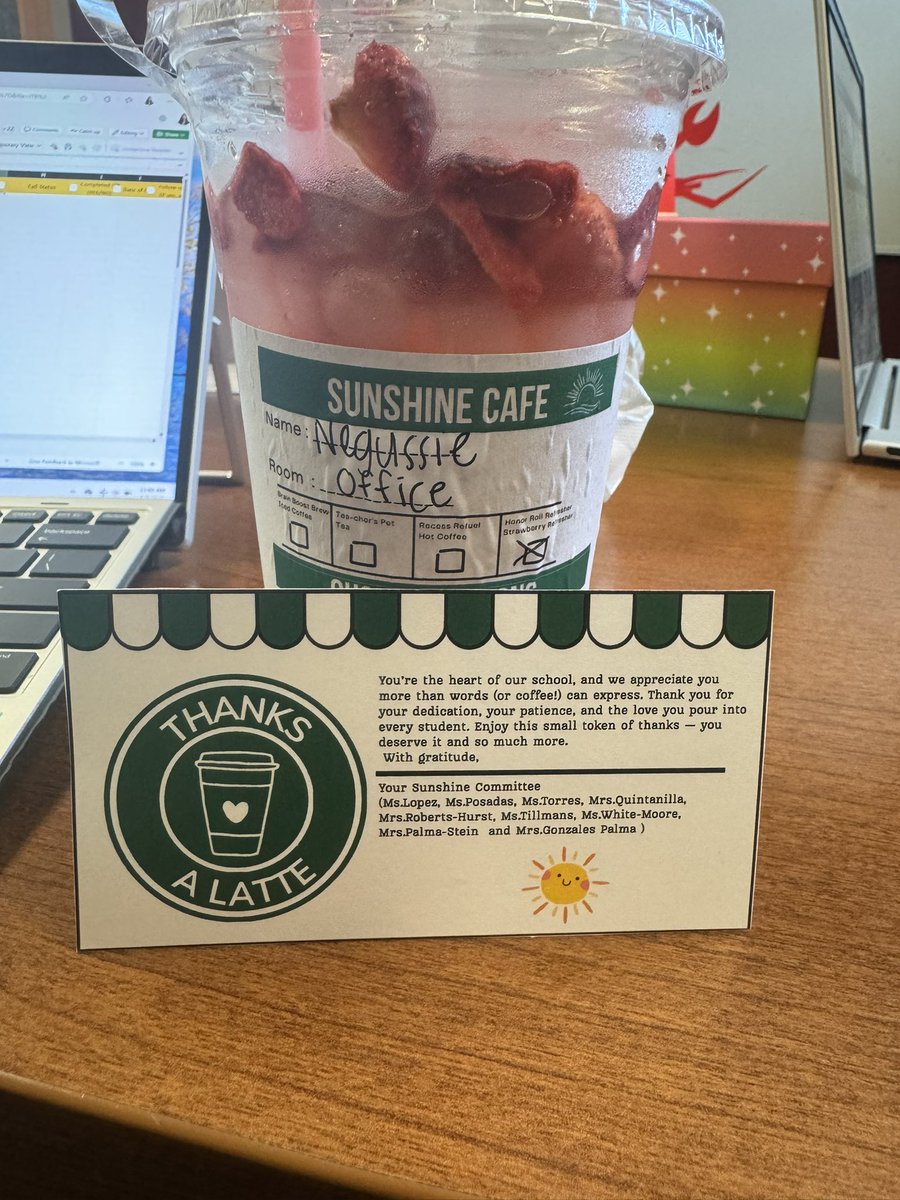 Our Sunshine Committee treated our teachers to coffee and refreshing drinks—a thoughtful gesture that truly hit the spot! They didn’t miss a single detail.
