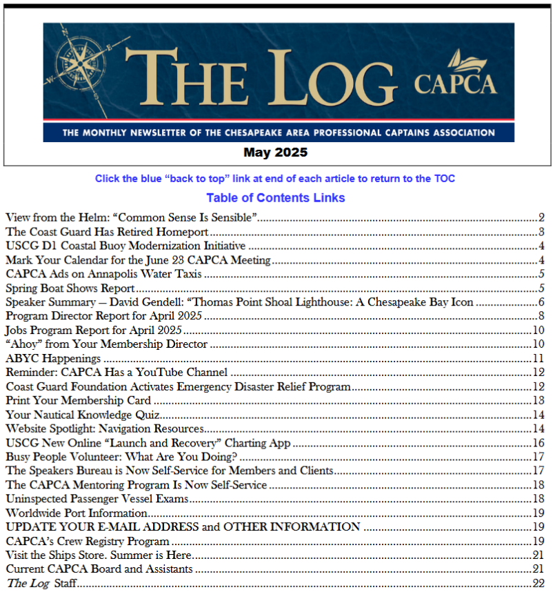 The May 2025 edition of CAPCA's Newsletter "The Log" is now available: capca.net/images/PDF/log…