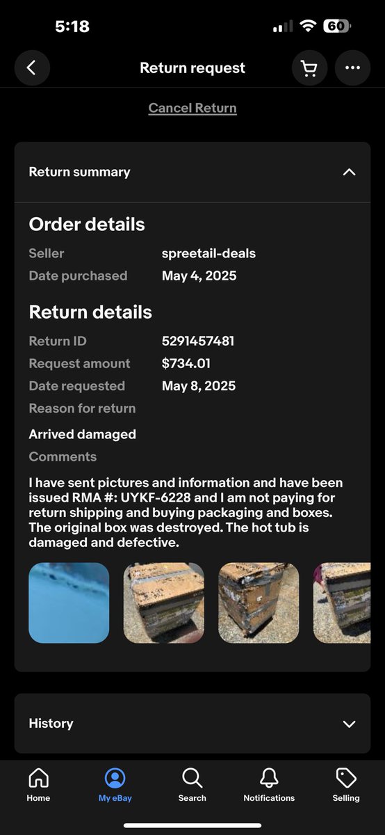 KD4ZNE's tweet photo. @spreetail @eBay I am having a nightmare dealing with your customer service and EBay. I purchased an Intex Hot Tub that arrived damaged and destroyed and I am being told to go buy a box and ship it back for a refund. https://t.co/6TrR9bwECm