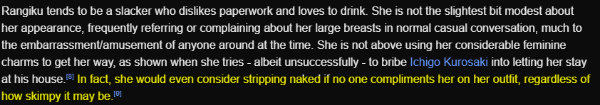 // Love that Rangiku canonically is a bit of an attention whore