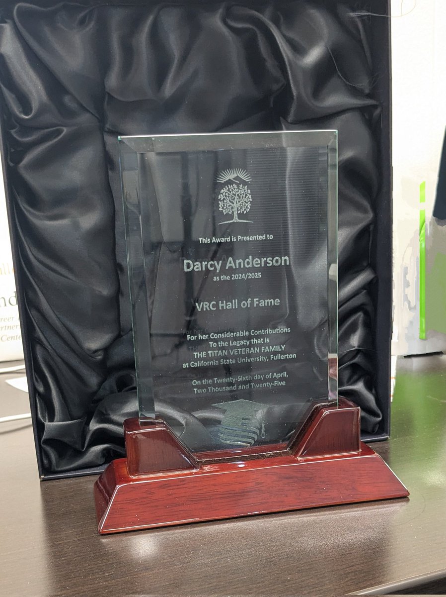 Darcy Staniforth (@darcystaniforth) on Twitter photo I am beyond humbled and honored to be the second inductee into the <a href="/csufvrc/">CSUF Veterans</a> Hall of Fame.
To walk alongside these students and staff is an honor.
Thank you for welcoming me into your spaces and your lives. I don't take any of it lightly.
My heart is full. I am beyond humbled and honored to be the second inductee into the <a href="/csufvrc/">CSUF Veterans</a> Hall of Fame.
To walk alongside these students and staff is an honor.
Thank you for welcoming me into your spaces and your lives. I don't take any of it lightly.
My heart is full.