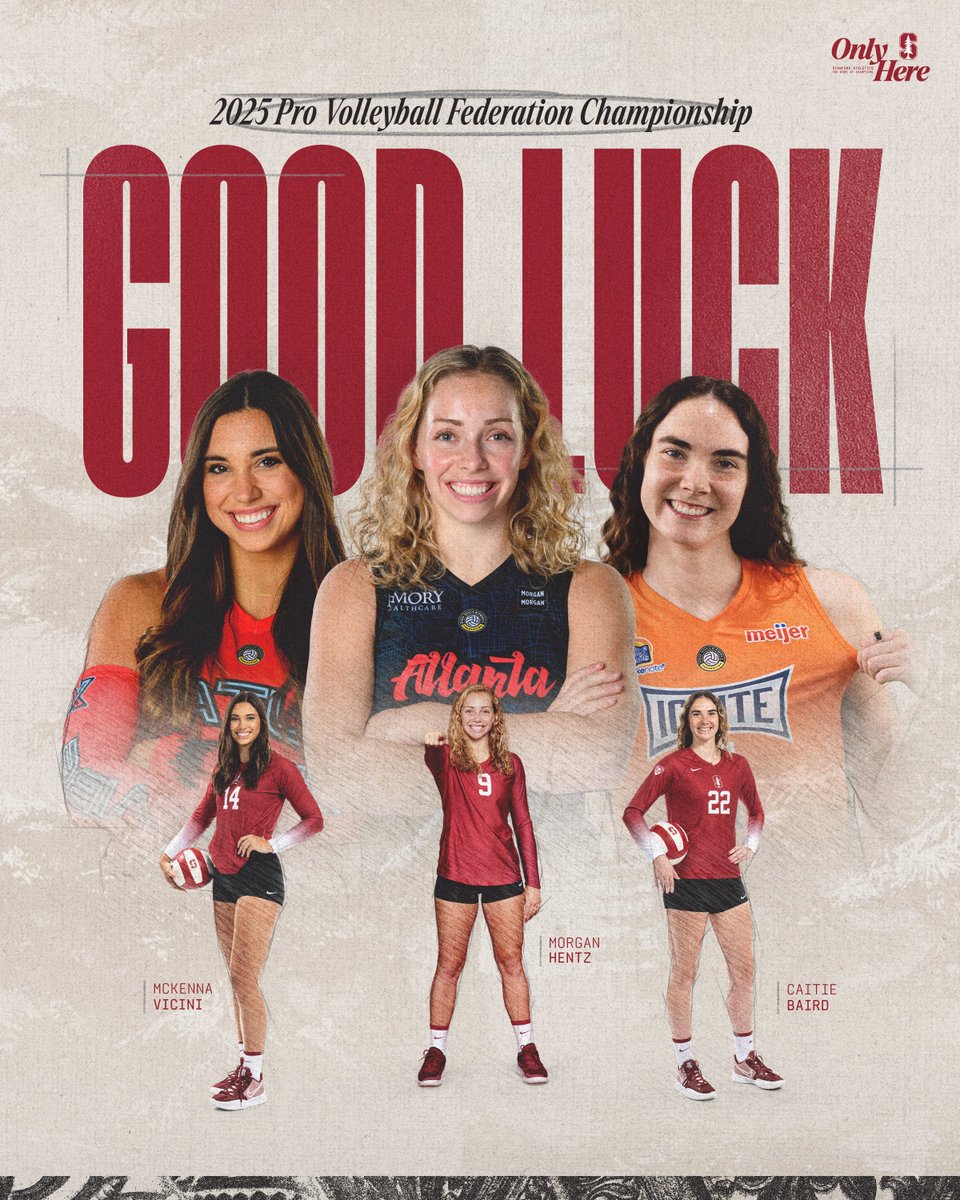 Stanford Women's Volleyball (@stanfordwvb) on Twitter photo PVF Playoffs in Vegas π²π°
Friday Semifinals:
<a href="/caitiebaird_/">Caitie</a> (<a href="/IndyIgniteVB/">Indy Ignite Pro Volleyball</a>) vs. Omaha
5 pm PT Β» <a href="/CBSSportsNet/">CBS Sports Network</a>
Morgan Hentz + <a href="/mlvicini/">McKenna Vicini</a> (<a href="/AtlantaVibeVB/">AtlantaVibeVB</a>) vs. Orlando
8:30 p.m. PT Β» <a href="/CBSSportsNet/">CBS Sports Network</a>
Sunday Championship:
1 p.m. PT Β» <a href="/CBSSportsNet/">CBS Sports Network</a>
#GoStanford x <a href="/RealProVB/">Pro Volleyball Federation</a> PVF Playoffs in Vegas π²π°
Friday Semifinals:
<a href="/caitiebaird_/">Caitie</a> (<a href="/IndyIgniteVB/">Indy Ignite Pro Volleyball</a>) vs. Omaha
5 pm PT Β» <a href="/CBSSportsNet/">CBS Sports Network</a>
Morgan Hentz + <a href="/mlvicini/">McKenna Vicini</a> (<a href="/AtlantaVibeVB/">AtlantaVibeVB</a>) vs. Orlando
8:30 p.m. PT Β» <a href="/CBSSportsNet/">CBS Sports Network</a>
Sunday Championship:
1 p.m. PT Β» <a href="/CBSSportsNet/">CBS Sports Network</a>
#GoStanford x <a href="/RealProVB/">Pro Volleyball Federation</a>
