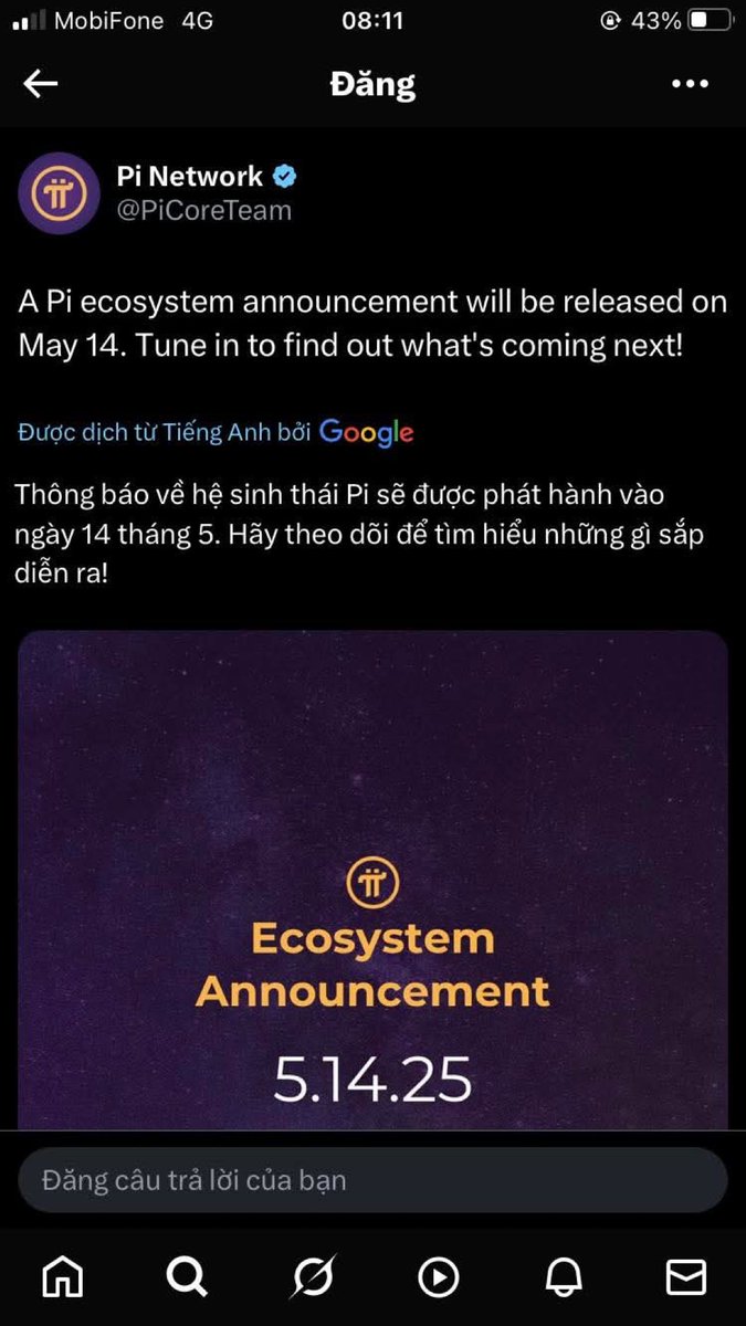 Chào đón hệ sinh thái #PiNetwork , 14.5.2025! 🚀🚀