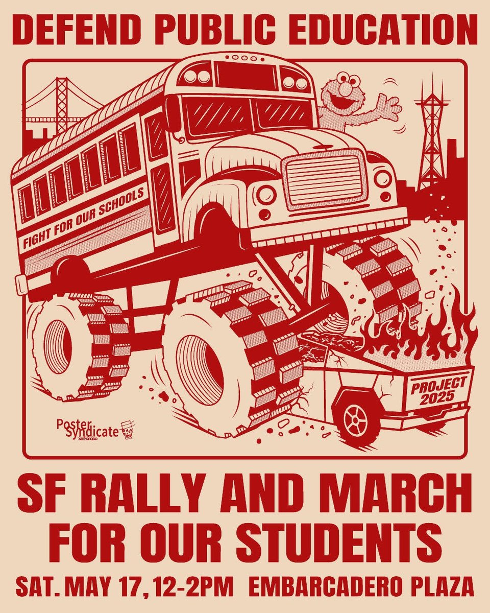 🚨 On May 17, join CA educators in SF to defend public education! Rally at Embarcadero Plaza (12PM) &amp; march to I.C.E. 

🎨 Live poster printing by SF Poster Syndicate
🔗 RSVP: actionnetwork.org/events/day-of-…