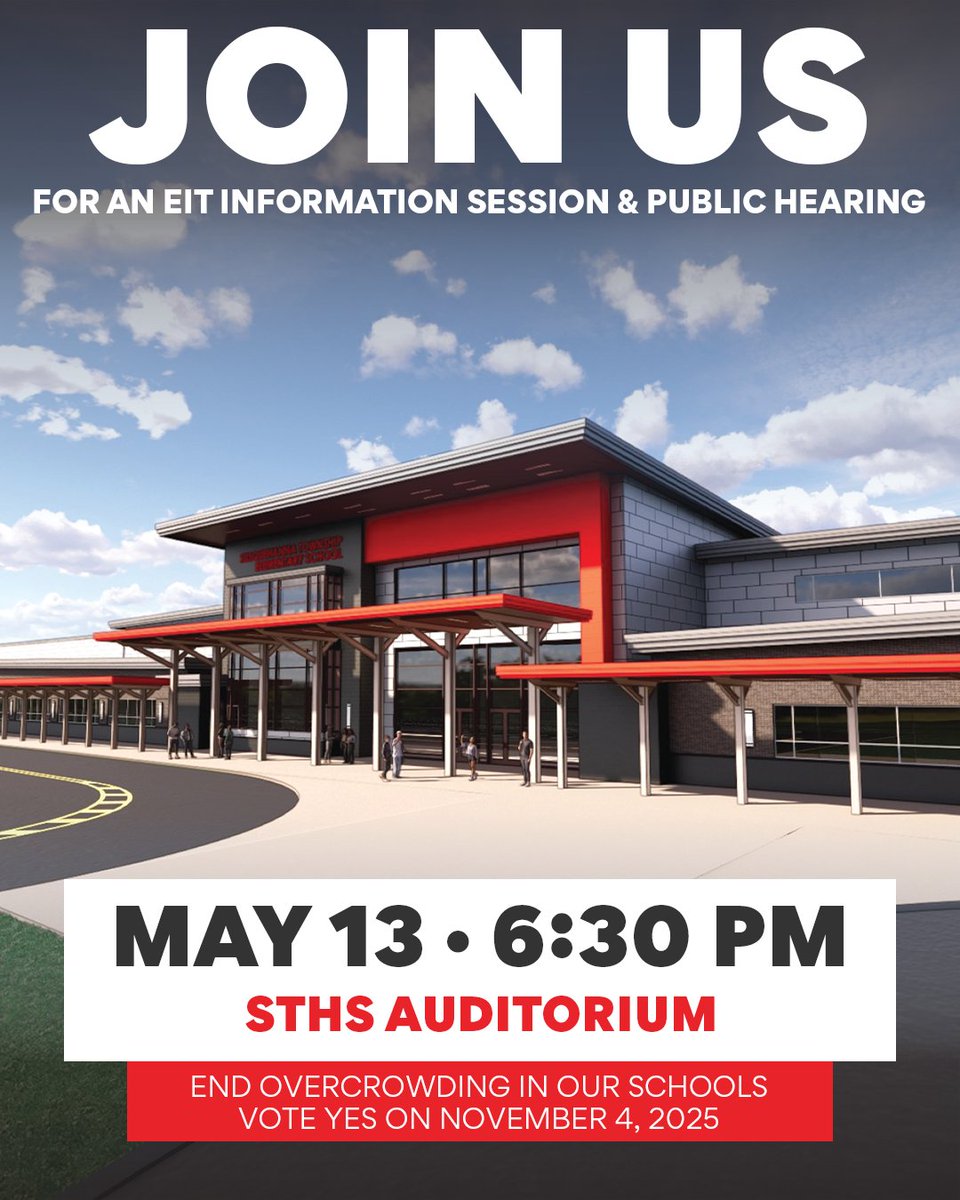 Join us Tuesday, May 13th, for a public hearing session regarding the proposed tax change and new elementary school. The meeting will be held in the high school auditorium at 6:30PM.