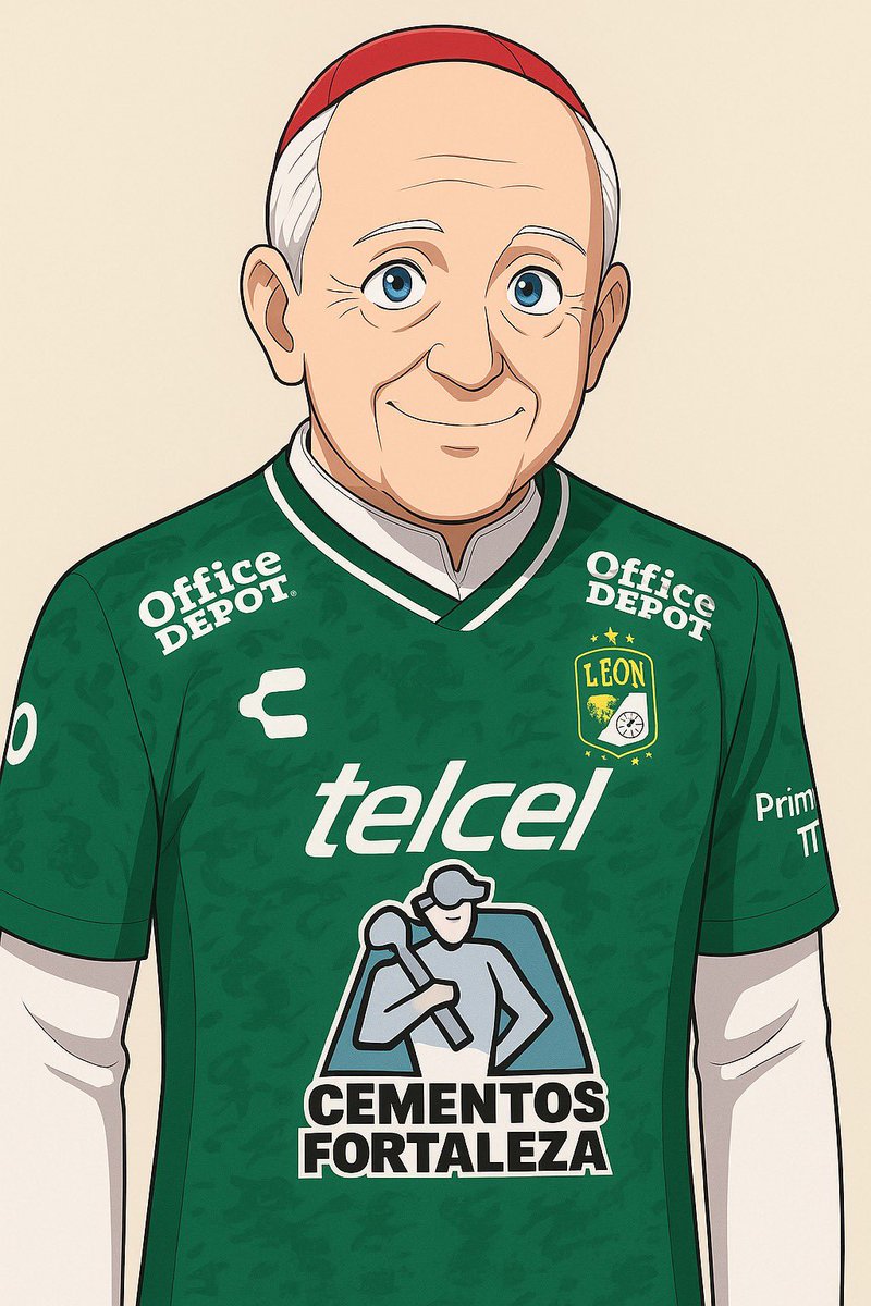 alfaromx's tweet photo. El papa León con la playera del @clubleonfc https://t.co/mWIFYjKK2B