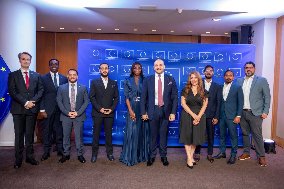 CristianTudorEU's tweet photo. As the EU Ambassador to Qatar, I have the honour of leading the youngest and smallest EU Delegation — but one with the biggest heart. Since we opened our doors in Doha on 1 September 2022, we’ve never stopped moving. We’ve been operational from day one, carrying the European flag high with pride, purpose, and perseverance.

None of this would be possible without the extraordinary team standing beside me. You are the soul of this mission — dedicated, united, and relentless in your pursuit of excellence. Through every challenge, you’ve shown what it means to serve with dignity and determination. 

Thank you for your tireless work and for showing that size does not define strength – commitment does.

#EUinQatar #EuropeDay2025 #TeamEU #EUQatarRelations #StrongerTogether
