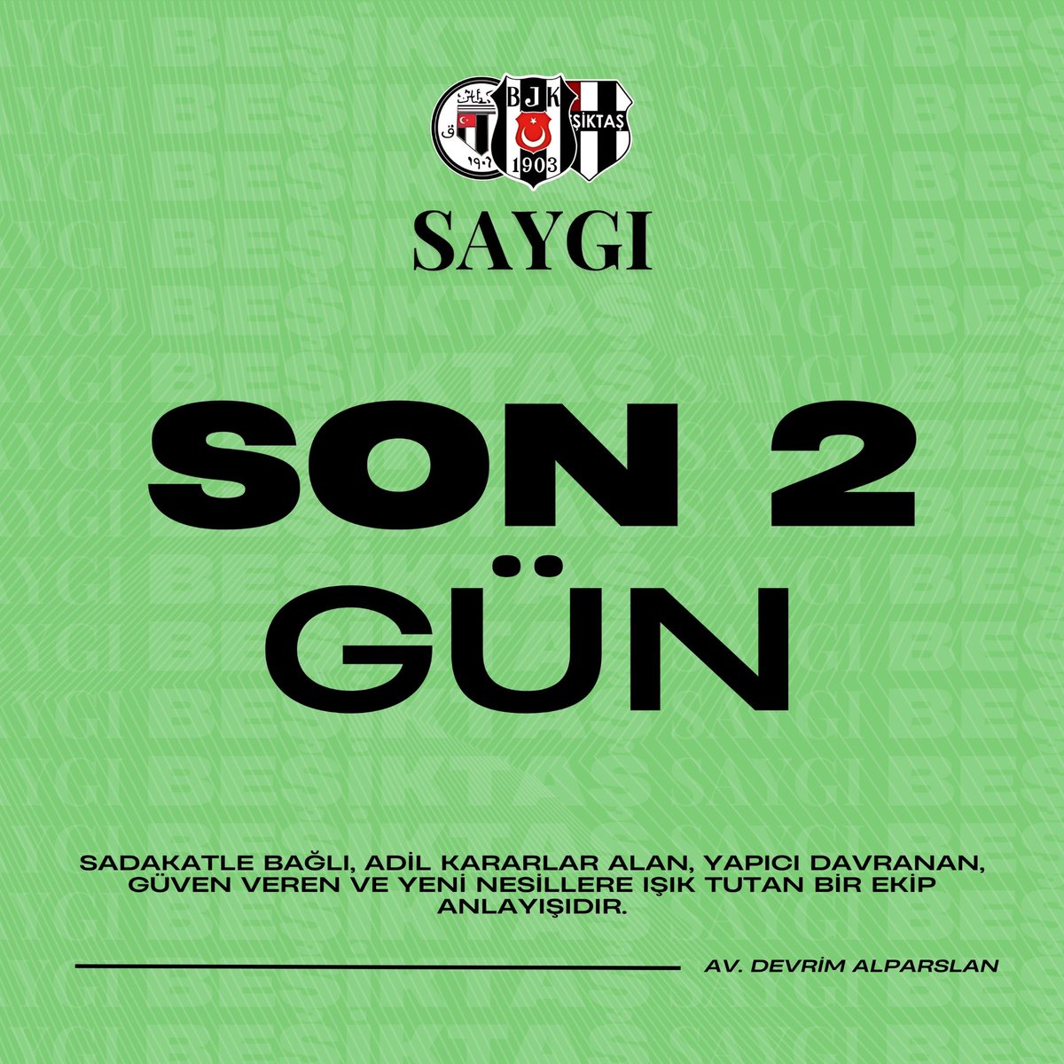 Beşiktaş’ın Devrim’i geliyor.

11 Mayıs 2025 saat 10:00  Türkiye Atletizm Federasyonu Ataköy Atletizm Salonu -Zuhuratbaba Mah. Dr. Remzi Kazancıgil Caddesi No:32 (Sinan Erdem Spor Salonu yanı) 34147 Bakırköy - İstanbul 

#saygibesiktas #avdevrimalparslan #yesilliste