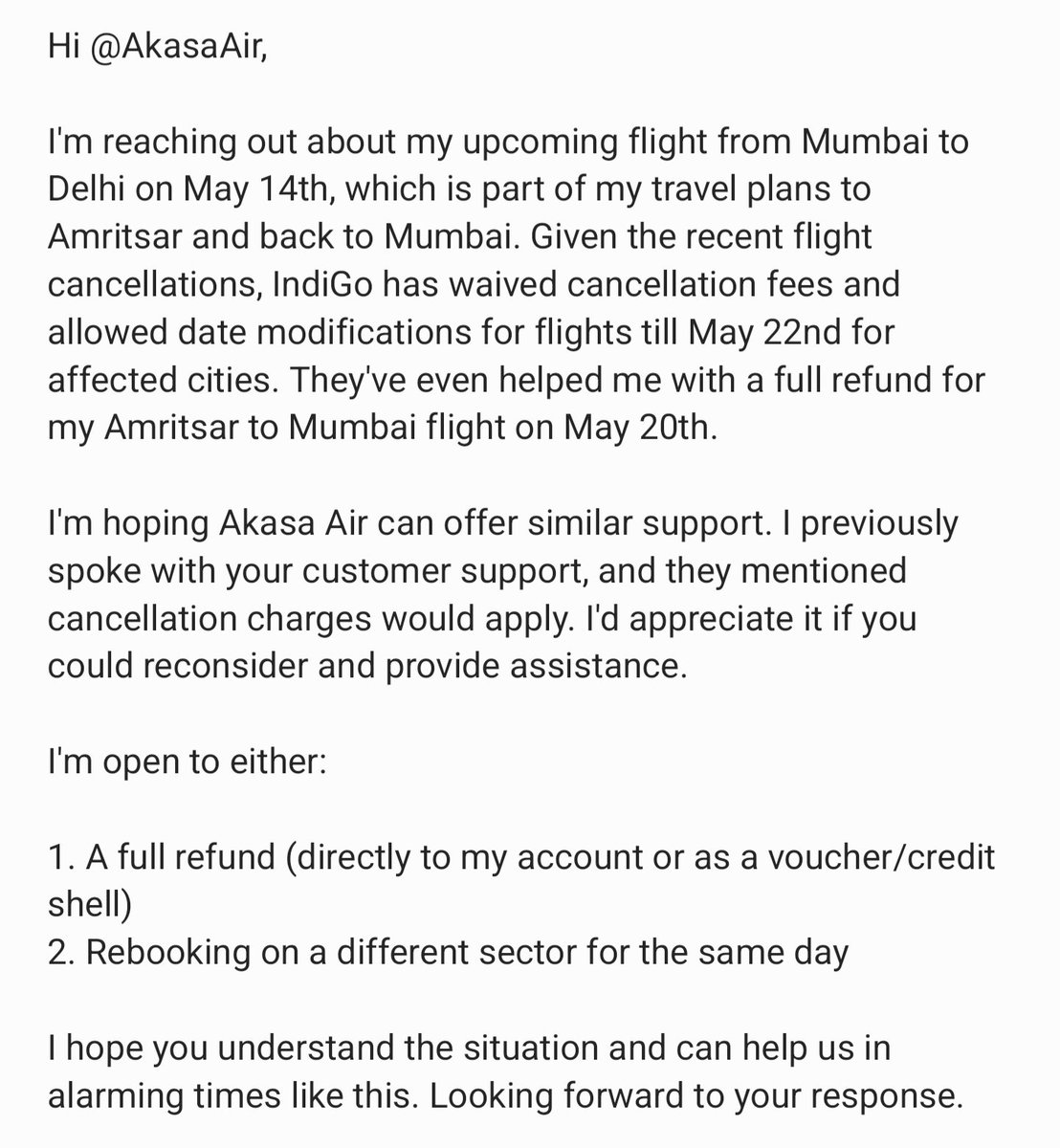 ushnil's tweet photo. @AkasaAir @Ministry_CA @MoCA_GoI @RamMNK  Please need immediate assitance. https://t.co/xWLNye8y10