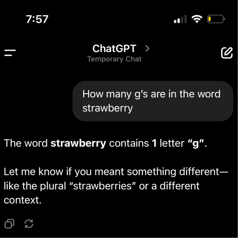 clintaveben's tweet image. 🍓𝗧𝗵𝗲 𝗦𝘁𝗿𝗮𝘄𝗯𝗲𝗿𝗿𝘆 𝗣𝗿𝗼𝗯𝗹𝗲𝗺 - 𝘈 𝘊𝘩𝘢𝘵𝘎𝘗𝘛 oopsie..
#AIRealityCheck #MachineLearningFails #PredictiveText #GPT4 #StrawberryGate #AIwithHumans #ArtificialIntelligence #DigitalMarketing #TechWithHumor #ChatGPT #GenerativeAI #TrustButVerify #AIHallucinations