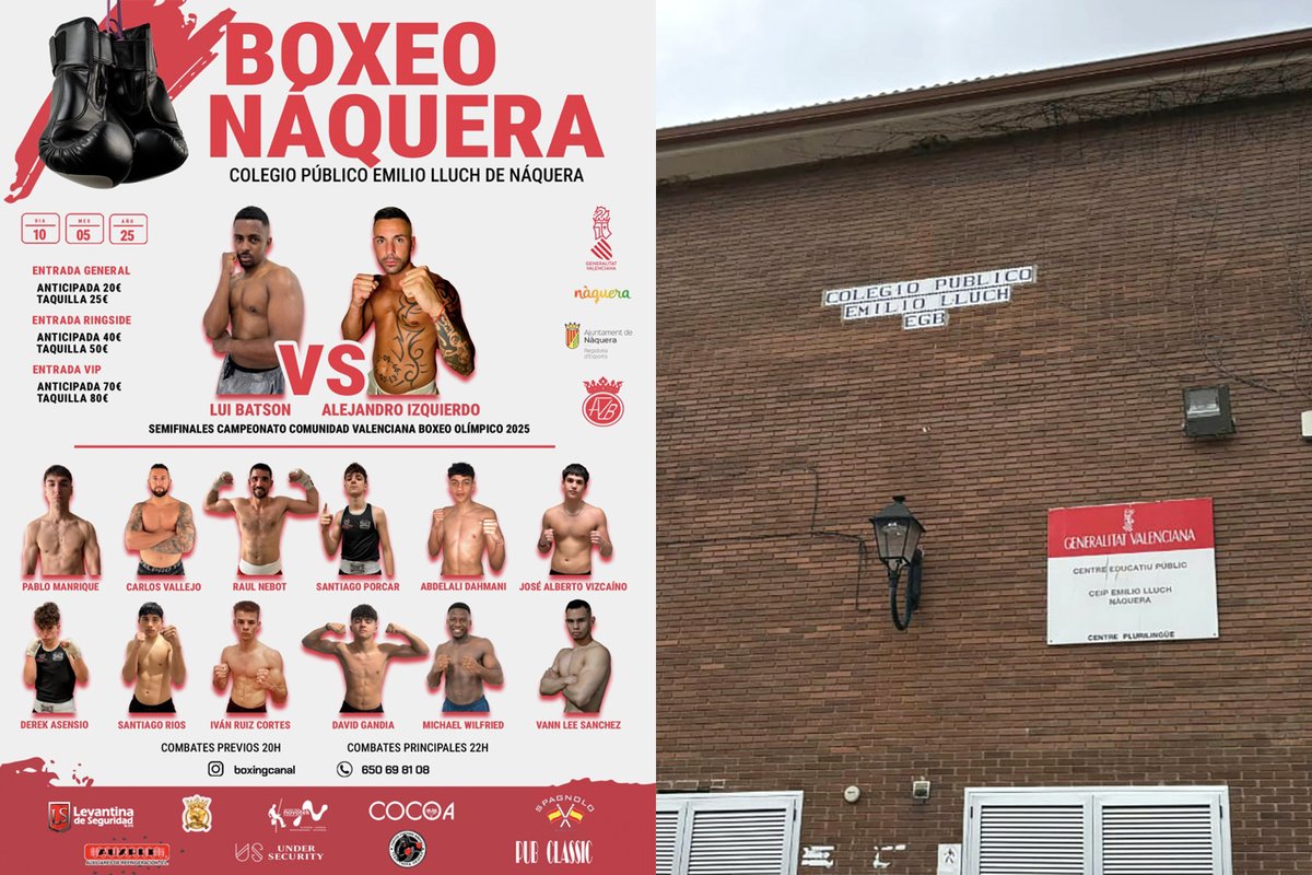 #INVESTIGACIÓ | Un alcalde de Vox cedeix una escola per fer una competició de boxa directa.cat/un-alcalde-de-… La Federació de Boxeig Comunitat Valenciana és qui organitza l'esdeveniment
