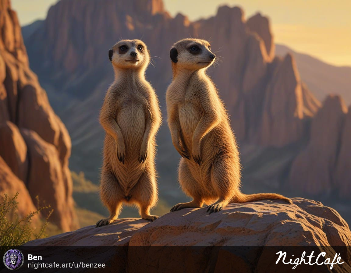 ZeeBern's tweet photo. Meerkats.

#AIArtwork #digitalart #nightcafe https://t.co/rFVhJGi4xJ
