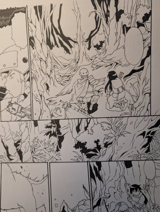 未だ主線しか入れてないけど今回は植物多し。描くのは楽しい。 