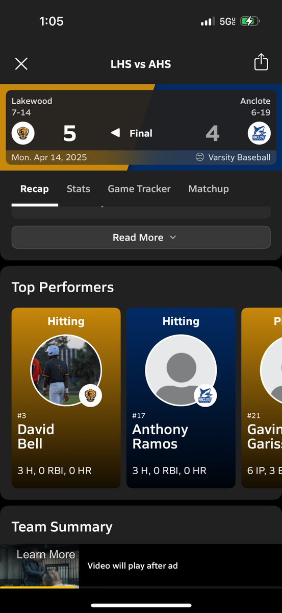 Last 4 games either have been top hitter or pitcher ready for the summer