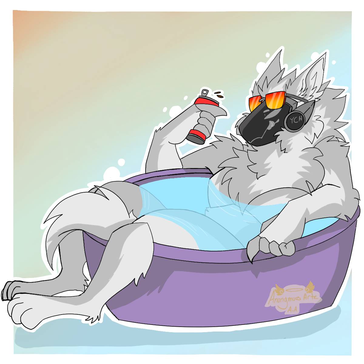 CafeProtogen's tweet image. #summerproot
#protogen 
Proto in a mini pool to cool off ^^