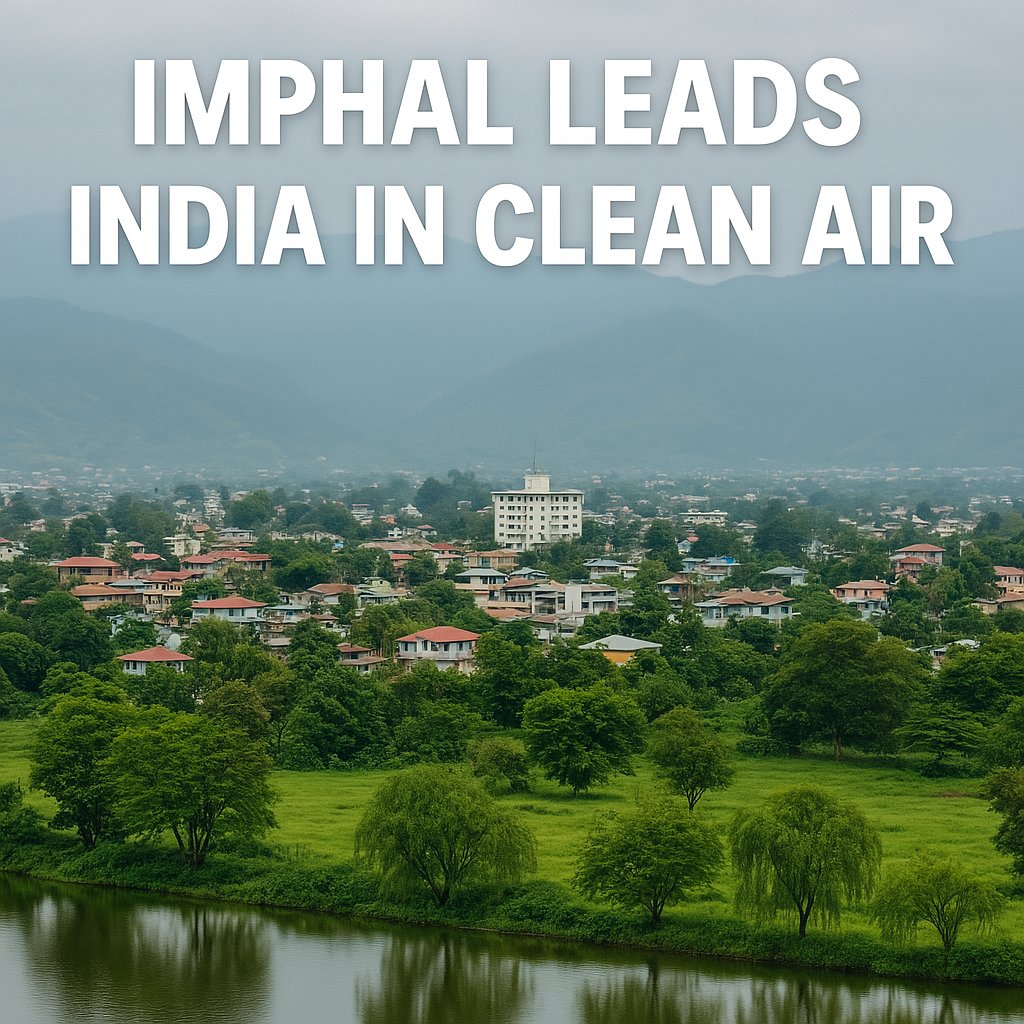 PollutionCont15's tweet image. Imphal sets the gold standard for clean air in India! 
With a PM2.5 level of just 11.14 μg/m³, this green paradise proves that sustainable urban planning works. 
Can other cities follow its lead? 
#CleanAir #Imphal #Sustainability #PollutionFree