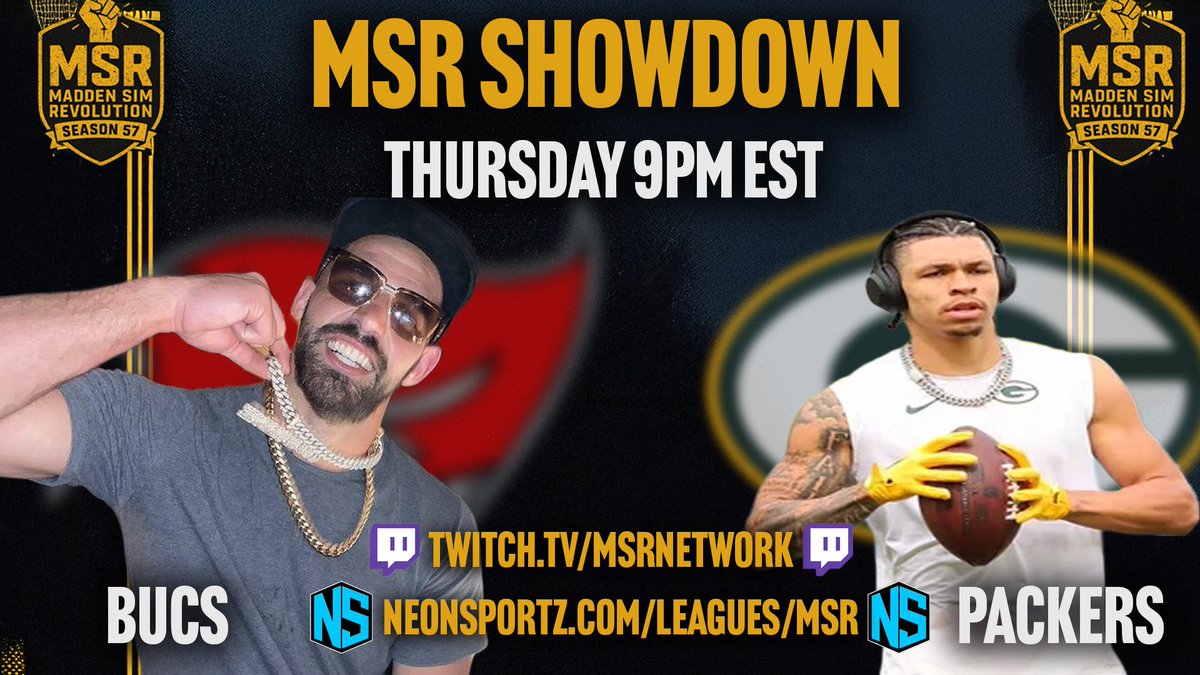 We. Are. LIVE!!!

Join the <a href="/MSRLeague/">The Revolution is NOW!</a> for another primetime matchup on MSR SHOWDOWN!!!

<a href="/MSRGroovy/">MSR Groovy</a> takes on <a href="/Madden_kylo/">Madden_kylo</a> in a NFC Divisional Round Rematch from the #MSR56 Playoffs

Twitch.tv/MSRNetwork

#MSR57 | #Madden25 | #Xbox