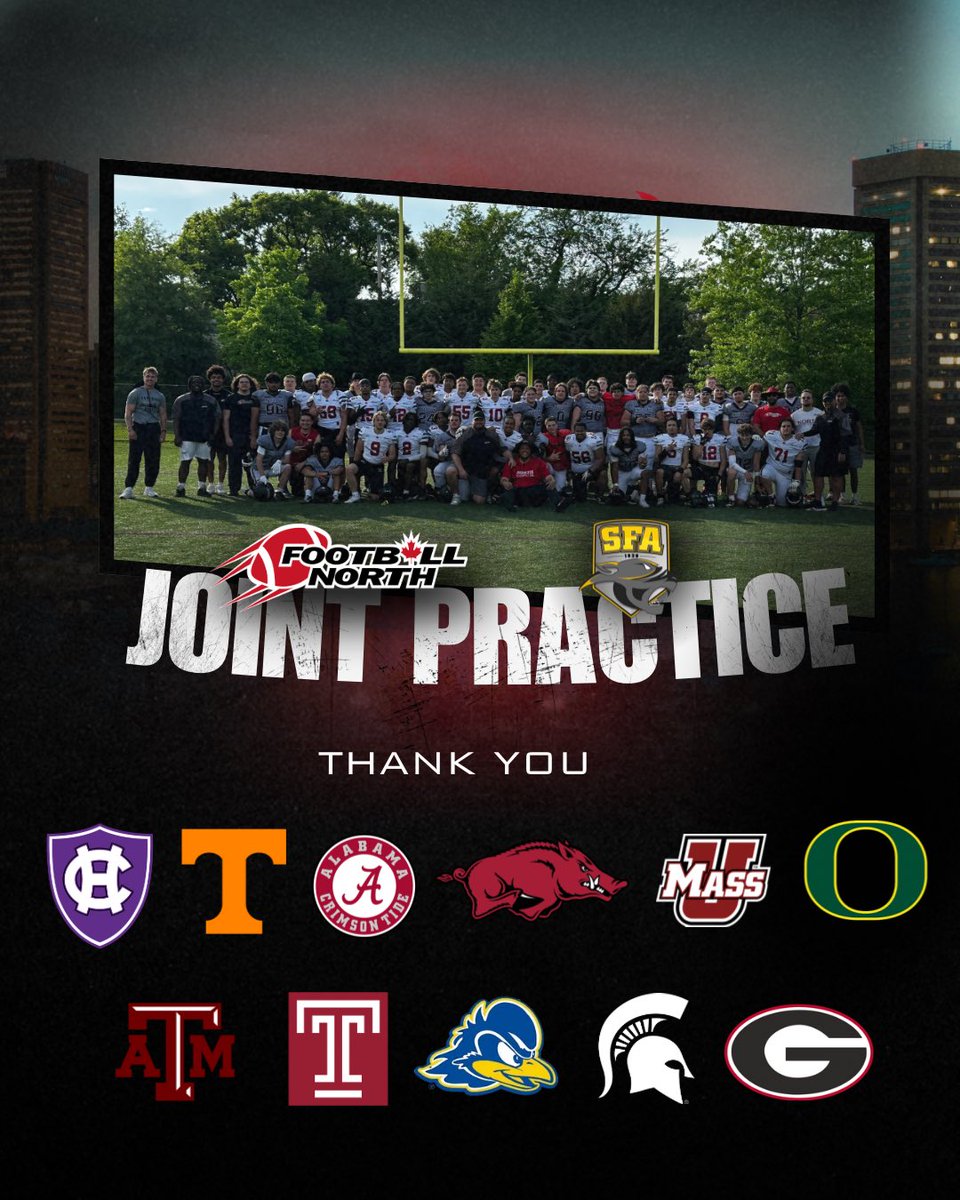 Football North 🇨🇦 (@footballnorthca) on Twitter photo Thank you to <a href="/SFAfootball_MD/">St Frances Academy Football MD</a> for hosting!
Thank you to <a href="/HCrossFB/">Holy Cross Football</a> <a href="/Vol_Football/">Tennessee Football</a> <a href="/AlabamaFTBL/">Alabama Football</a> <a href="/RazorbackFB/">Arkansas Razorback Football</a> <a href="/UMassFootball/">UMass Football</a> <a href="/oregonfootball/">Oregon Football</a> <a href="/AggieFootball/">Texas A&M Football</a> <a href="/Temple_FB/">Temple Football</a> <a href="/Delaware_FB/">Delaware Football</a> <a href="/UMichFootball/">Michigan Football</a> <a href="/GeorgiaFootball/">Georgia Football</a> for attending! Thank you to <a href="/SFAfootball_MD/">St Frances Academy Football MD</a> for hosting!
Thank you to <a href="/HCrossFB/">Holy Cross Football</a> <a href="/Vol_Football/">Tennessee Football</a> <a href="/AlabamaFTBL/">Alabama Football</a> <a href="/RazorbackFB/">Arkansas Razorback Football</a> <a href="/UMassFootball/">UMass Football</a> <a href="/oregonfootball/">Oregon Football</a> <a href="/AggieFootball/">Texas A&M Football</a> <a href="/Temple_FB/">Temple Football</a> <a href="/Delaware_FB/">Delaware Football</a> <a href="/UMichFootball/">Michigan Football</a> <a href="/GeorgiaFootball/">Georgia Football</a> for attending!