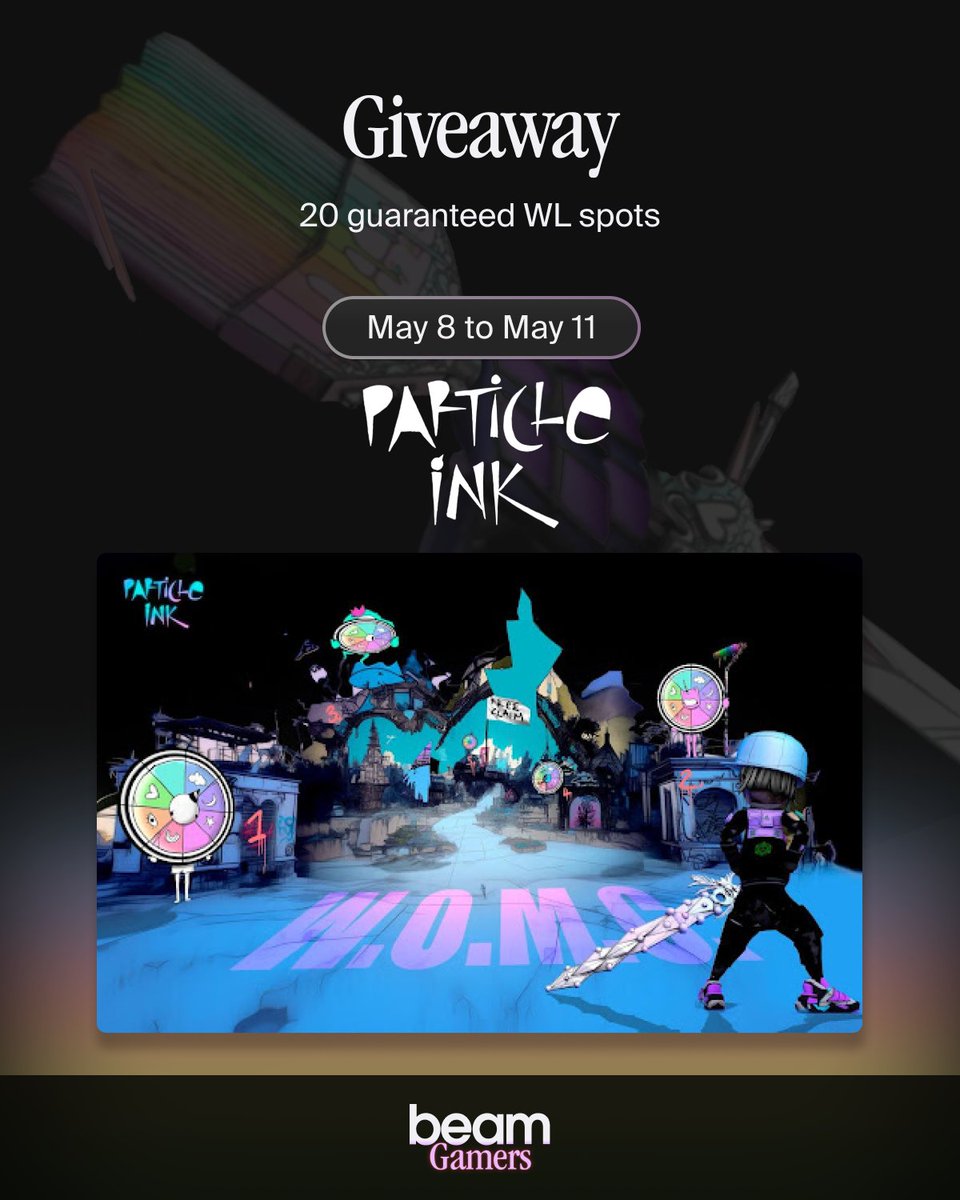 Beam Gamers (@beamgamers) on Twitter photo ⭐ Beam Gamers x Particle Ink
🎨Explore the 2.5th Dimension where AR Gaming meets Imagination Warfare
🏆20 Guaranteed WL Spots up for Weapons of Mass Creation Free Claim
🚀Enter on the BeamHub:
hub.onbeam.com/rewards/partic…
<a href="/particleink/">Particle Ink</a> ⭐ Beam Gamers x Particle Ink
🎨Explore the 2.5th Dimension where AR Gaming meets Imagination Warfare
🏆20 Guaranteed WL Spots up for Weapons of Mass Creation Free Claim
🚀Enter on the BeamHub:
hub.onbeam.com/rewards/partic…
<a href="/particleink/">Particle Ink</a>