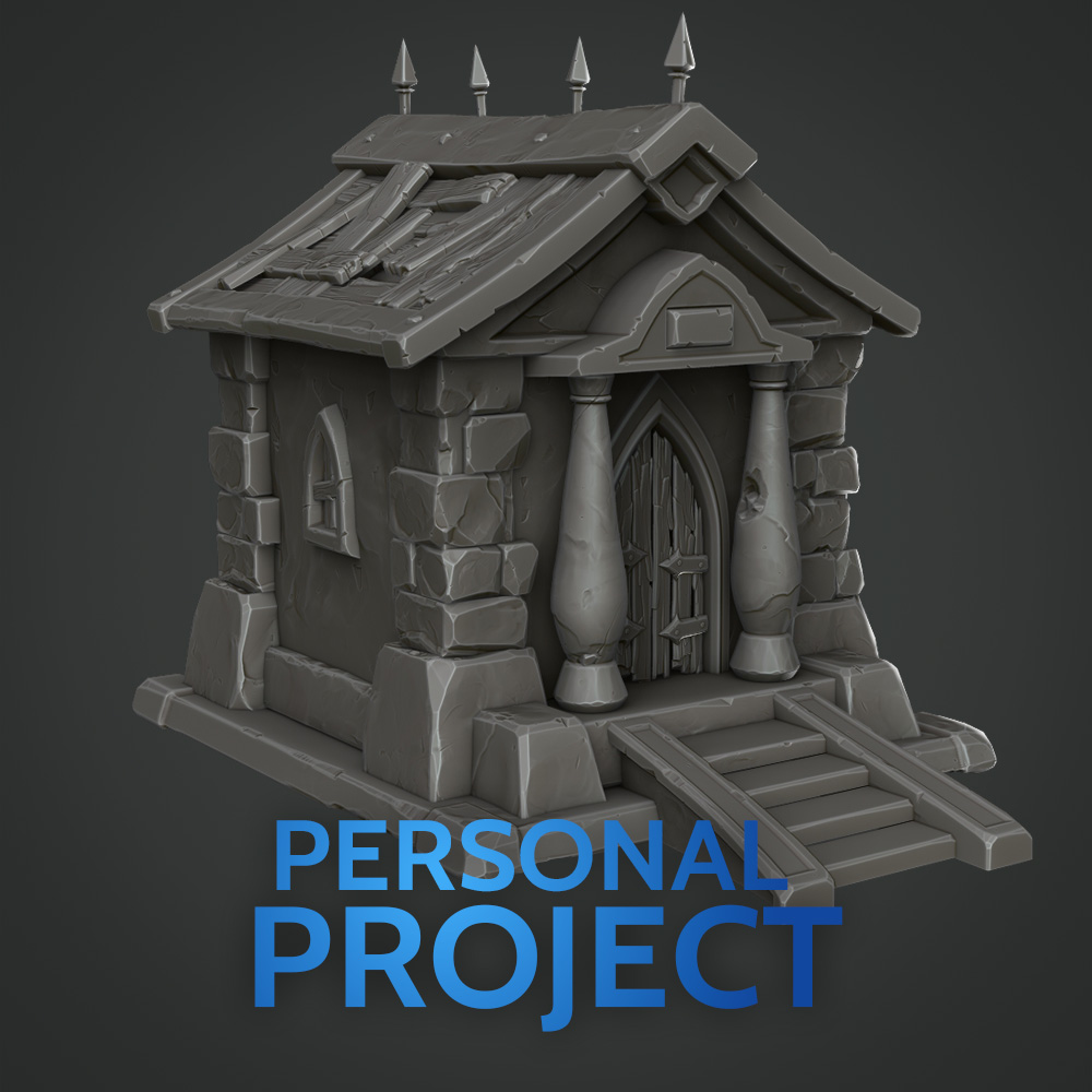 ItsAlexCreamer's tweet image. Stylized Mausoleum sculpted in Zbrush
Working on a stylized graveyard scene :)