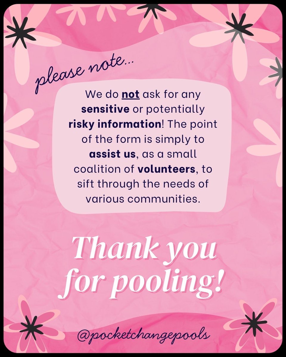 If you would like to request that we pool for you or someone you know - the request for us open! tinyurl.com/2s3d9hpv