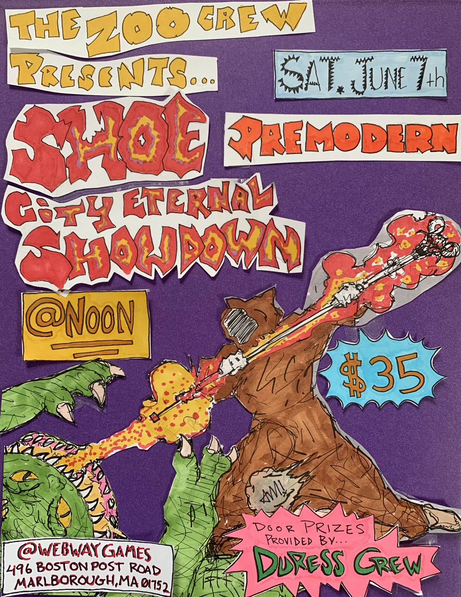 Our frenemies in Zoo Crew have their first big event happening on June 7th in Marlboro!

Link here for tickets: webwaygames.com/products/shoe-…