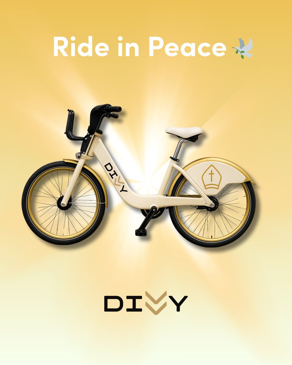 From the South Side to the Vatican. 🚲🕊️✨

Meet our new papal-edition Divvy, because when Chicago raises a Pope, even the bikes get blessed.

#DaPope