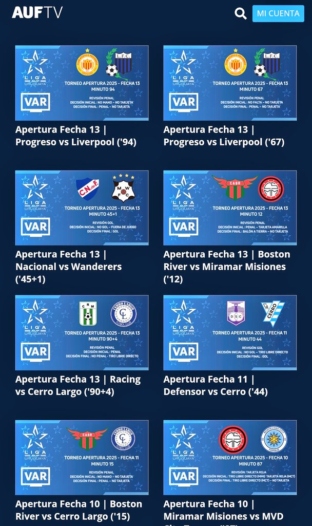 🚨¿EL COLEGIO DE ÁRBITROS BORRÓ LOS AUDIOS VAR DE LA FECHA 12?🤔

En el día de hoy se publicaron en AUFTV los audios VAR🖥️ de la fecha 13.

Sin embargo no se publicó ningún audio de la fecha 12 que tuvo la polémica en Gastón Ramírez y Ostojich😳

En esa fecha también fue mal