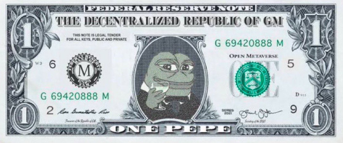 dinguskhan6969's tweet photo. 1 $pepe = 1 $PEPE https://t.co/h9sHnXdsH9