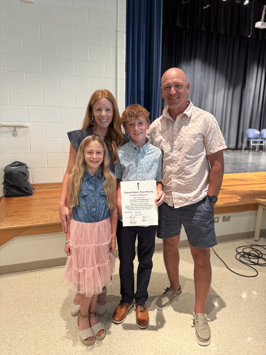 WCoachW's tweet photo. I was able to wear my Dad hat tonight and celebrate my son Zachary being inducted in to the NJHS at Holly Grove MS. So honored to be this kid’s dad! https://t.co/L4ym7rOVDa