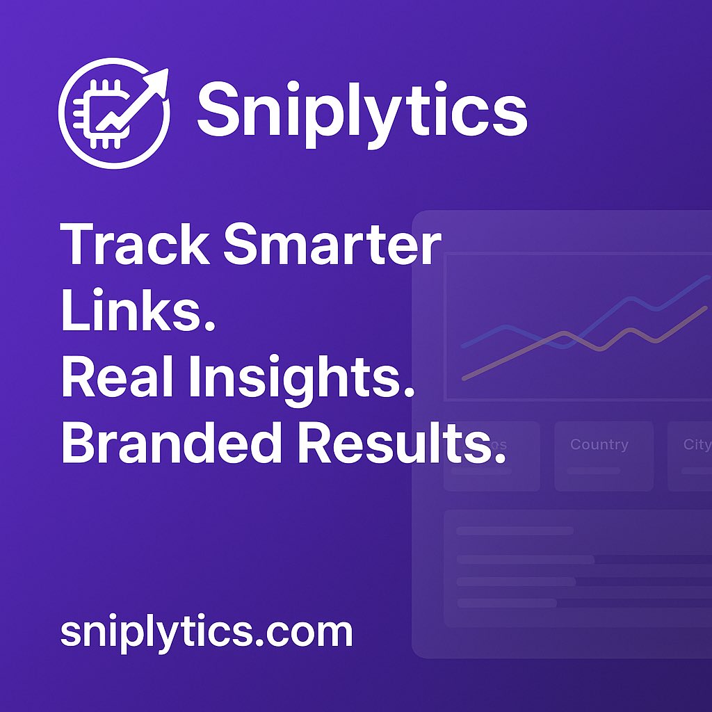 Say hello to smarter links.
Sniplytics is live!
Shorten, brand, and track every click — in real-time.

Create beautiful links that do more than redirect.
They analyze. They convert.

Try it now → sniplytics.com
#SaaS #LinkTracking #Startups #Sniplytics