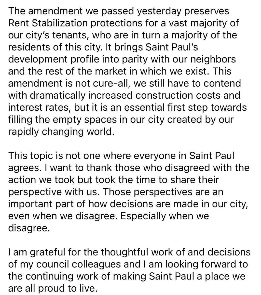 My statement on our council passing an amendment to the rent stabilization ordinance to exempt new construction built after 2005.

facebook.com/share/1AP3eMo9…