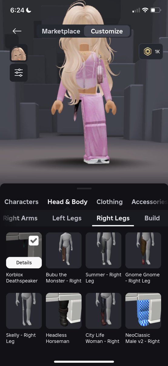 Lildookie739276's tweet image. Selling a headless/korblox account on Roblox. For 200$ on cashapp.
I also have those red horns/extreme headphones and 1k robux on the account !! (I don’t go first btw)
I don’t play Roblox anymore and could use the money #roblox #robloxaccount #adoptme