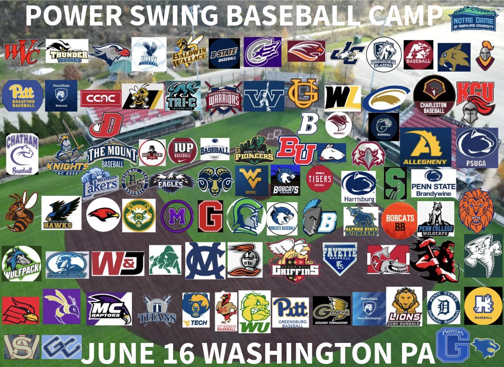 UNCOMMITTED PLAYERS!! 

There couldn’t be a better opportunity to be in front of close to 100 college coaches and scouts and lock in a commitment!! 

39 DAYS AWAY!!  Power Swing Baseball College Prospect Camp!!  June 16- Washington &amp; Jefferson College PA!! 

95 COLLEGES CONFIRMED