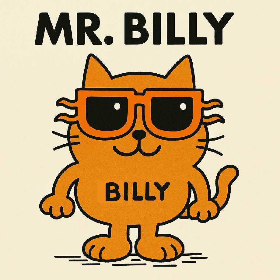 Mr. Billy is not your ordinary cat.

He’s bold, he’s bright, and he wears the biggest orange glasses you’ve ever seen. They’re called Billy glasses, of course.

When Mr. Billy walks into a room, people smile. Not because he tries to be the star, but because he makes everyone else