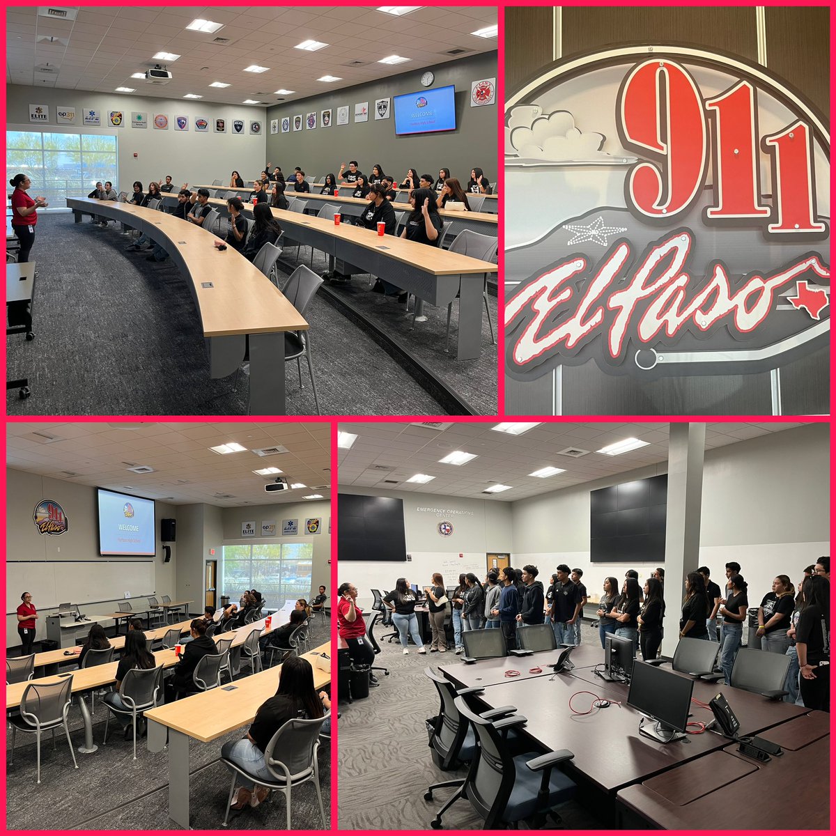 The HHS Law Enforcement students enjoyed a field trip to the El Paso County 911 District Center. Thank you to all the staff/dispatchers for the information on the behind the scenes for 911 calls. #WeAreClintISD #ReptheH #ScorpionStrong #ClintISD100 #LawEnforcement