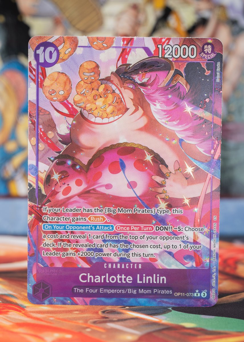 OPCG BOOSTER PACK -A FIST OF DIVINE SPEED- [OP-11] CARD REVEALS: One Piece  Pirates! This time we want to share these new Purple cards! OP11-073  Charlotte Linlin OP11-080 Gear Two Check them