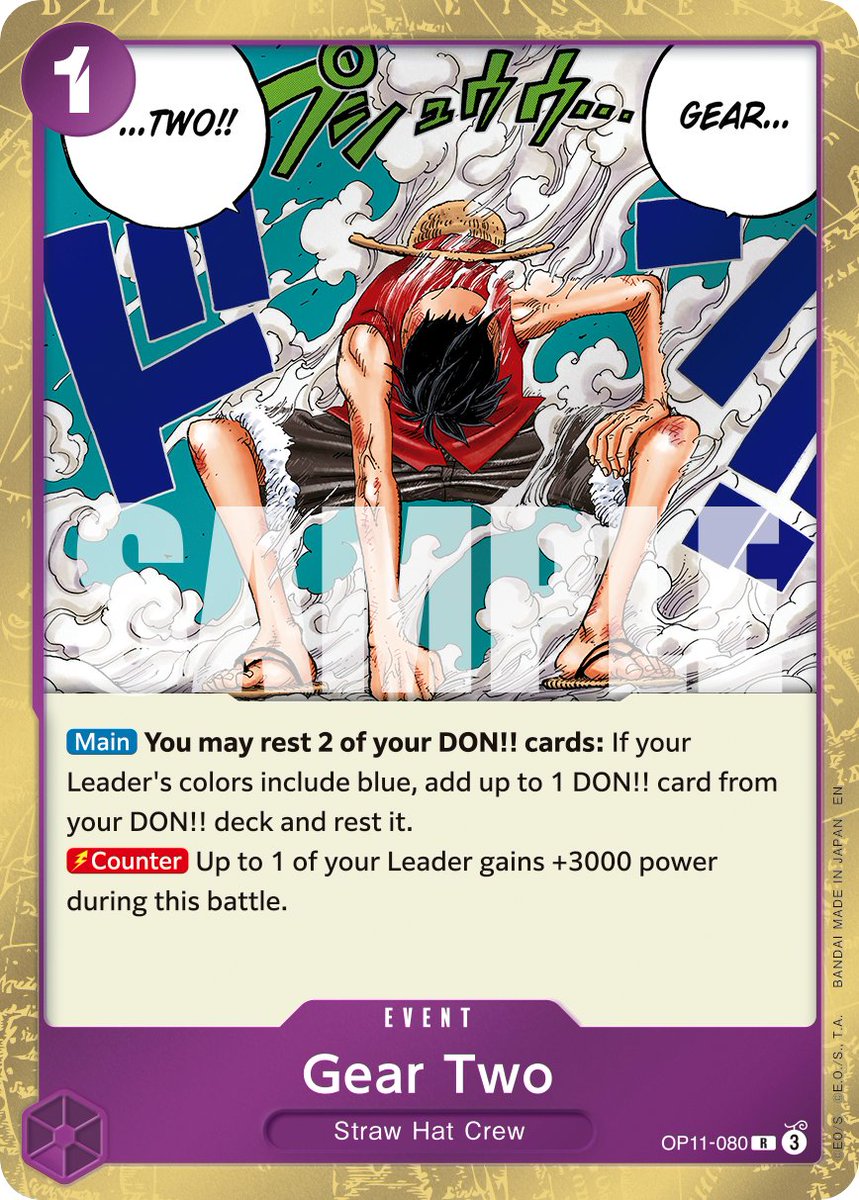 OPCG BOOSTER PACK -A FIST OF DIVINE SPEED- [OP-11] CARD REVEALS:
One Piece Pirates!
This time we want to share these new Purple cards!
OP11-073 Charlotte Linlin
OP11-080 Gear Two
Check them out!
Release Date: June 6
Details: x.gd/GYZBl
#ONEPIECE
#onepiececardgame