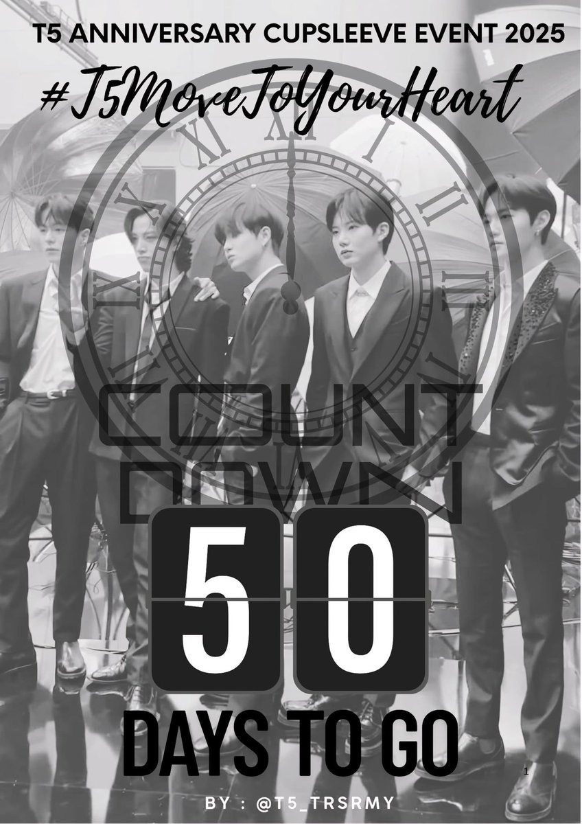 T5_trsrMY's tweet image. [2025] 𝐓𝟓 𝐀𝐍𝐍𝐈𝐕𝐄𝐑𝐒𝐀𝐑𝐘 𝐄𝐕𝐄𝐍𝐓 𝐈𝐍 𝐊𝐔𝐀𝐋𝐀 𝐋𝐔𝐌𝐏𝐔𝐑

50 days until we celebrate T5 in style!

📆 28 JUNE 2025 

Mark your calendar 📌

#T5MoveToYourHeart #T5 #TREASURE #JIHOON #JUNKYU #YOONJAEHYUK #DOYOUNG #SOJUNGHWAN