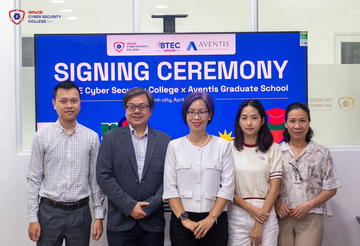 Big moves in cybersecurity education! 🚀 

Aventis &amp; iSPACE Cyber Security College (Vietnam), officially joined forces to kickstart joint research, academic exchange &amp; real-world skill development in cybersecurity. 

Cultivating a new era of digitally fluent, security-savvy