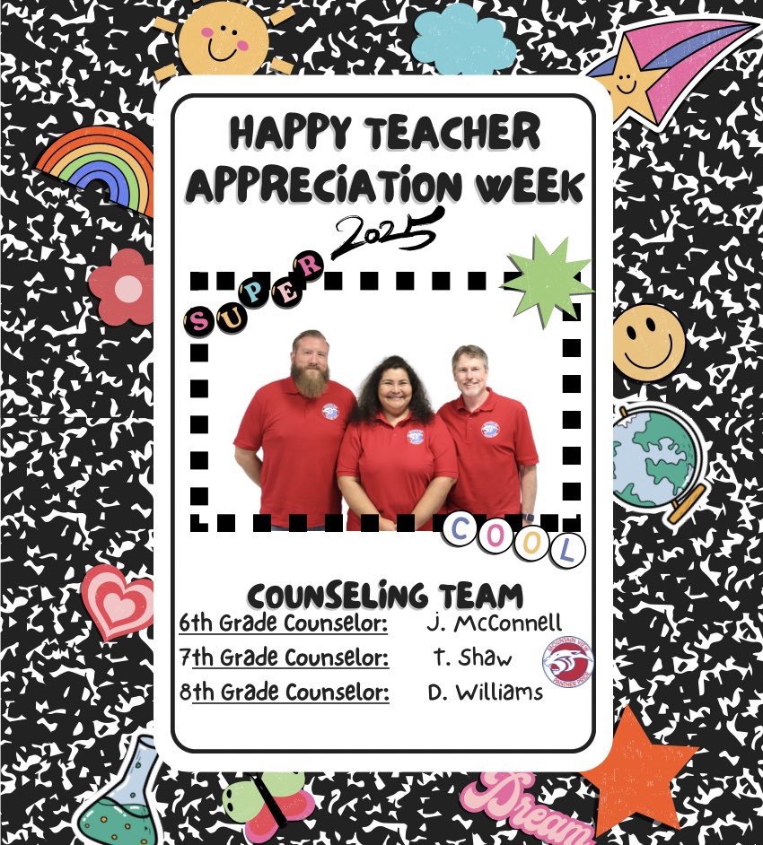 Happy Teacher Appreciation Week! 🍎✨ Today we give a HUGE PANTHER SHOUT OUT to our amazing 6th grade teachers who inspire, encourage, and lead with heart every single day.  Who could love us more than our 6th grade teachers and our counselors.  They help us to believe WE CAN!!!