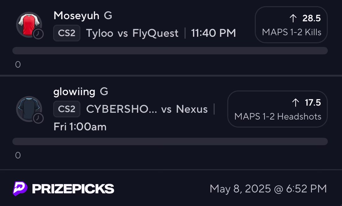 RS3Props's tweet image. CS2 🔒

#GamblingX | #PrizePicks | #Underdog| #CS2| #eSports 

prizepicks.onelink.me/gCQS/shareEntr…